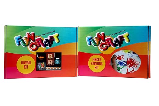 Fun Craft Activity Box Combo for 4+ Year Kids Diwali Kit and Finger Painting Kit DIY Educational Toy Learning Kit
