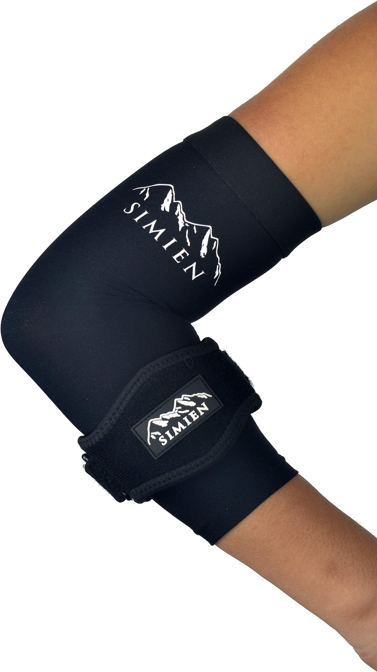 SIMIEN Elbow Brace + Sleeve Compression Combo (1-Count Each) - Reduces Inflammation & Pain for Tennis Elbow, Golfer's Elbow, Tendonitis - Complete Support - 88% Copper Sleeve - E-Book