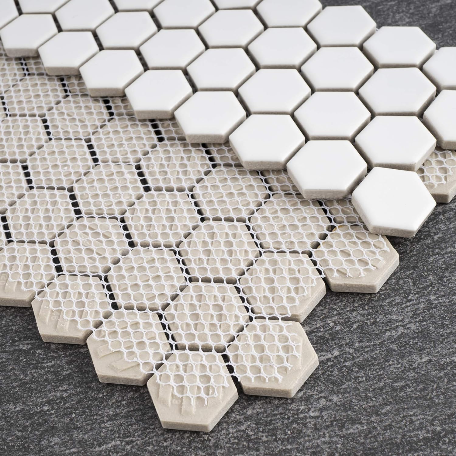 Amazon Com Bt Pm2 White Tiny Hexagon Porcelain Penny Mosaic Tile