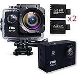 Action Camera Waterproof 30m Sport Camera Full HD 1080P 2.0 Inch LCD Display 120 Degree Wide Angle Lens Sport Recorder Car Camera with Outdoor Accessories