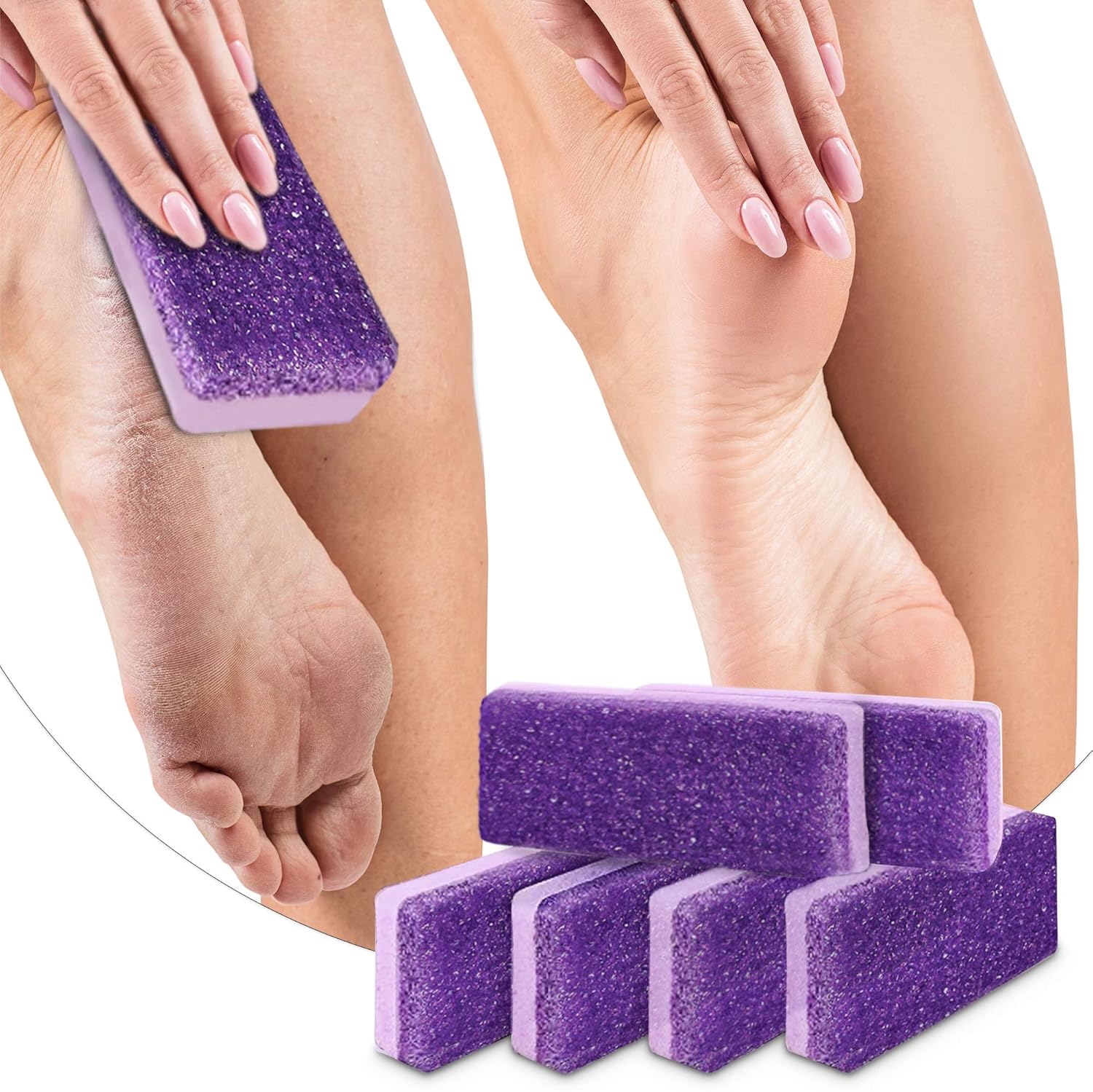 Pack of 6 - Pumice Stone for Feet, 2 in 1 Foot Scrubber Tool for Pedicure, Callous Remover, Dead Skin Remover for Feet,Professional Foot Pumice Stone, Foot Care for Women and Men: Beauty