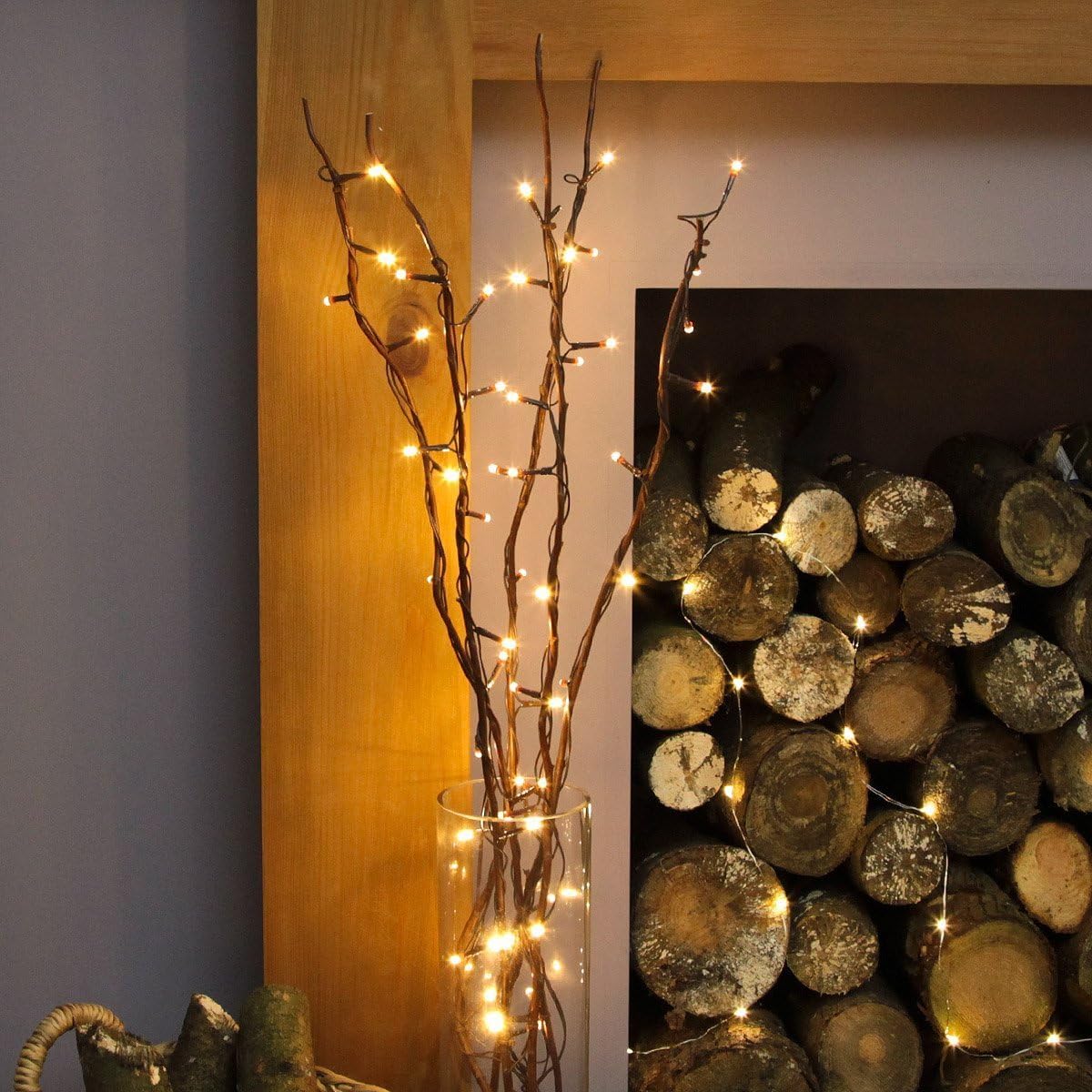 Wooden LED Twig Lights Tree Branches Battery Operated Festive