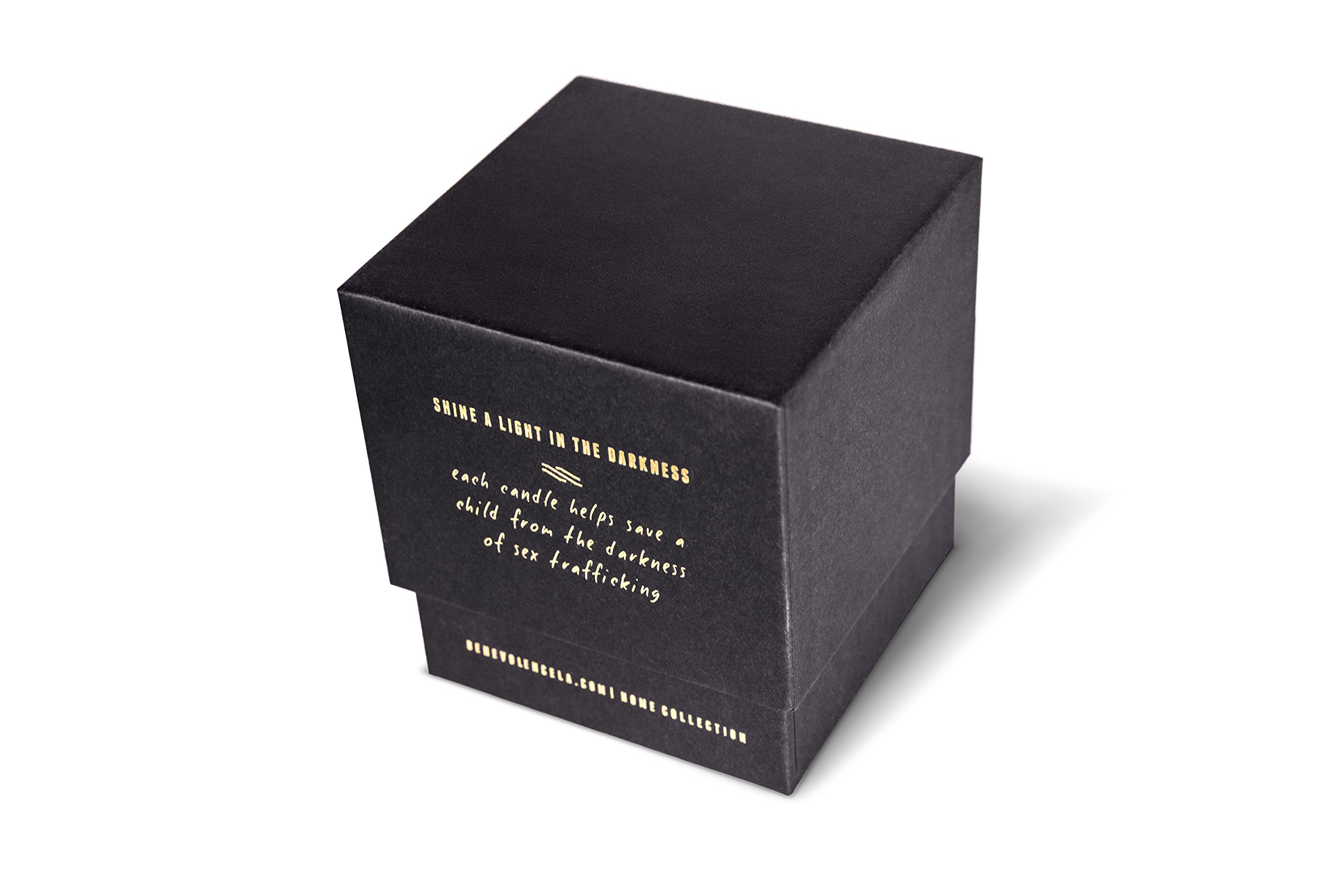 Soy Scented Candle Natural Rose & Sandalwood Strong Fragrance Matte Black Glass for Charity