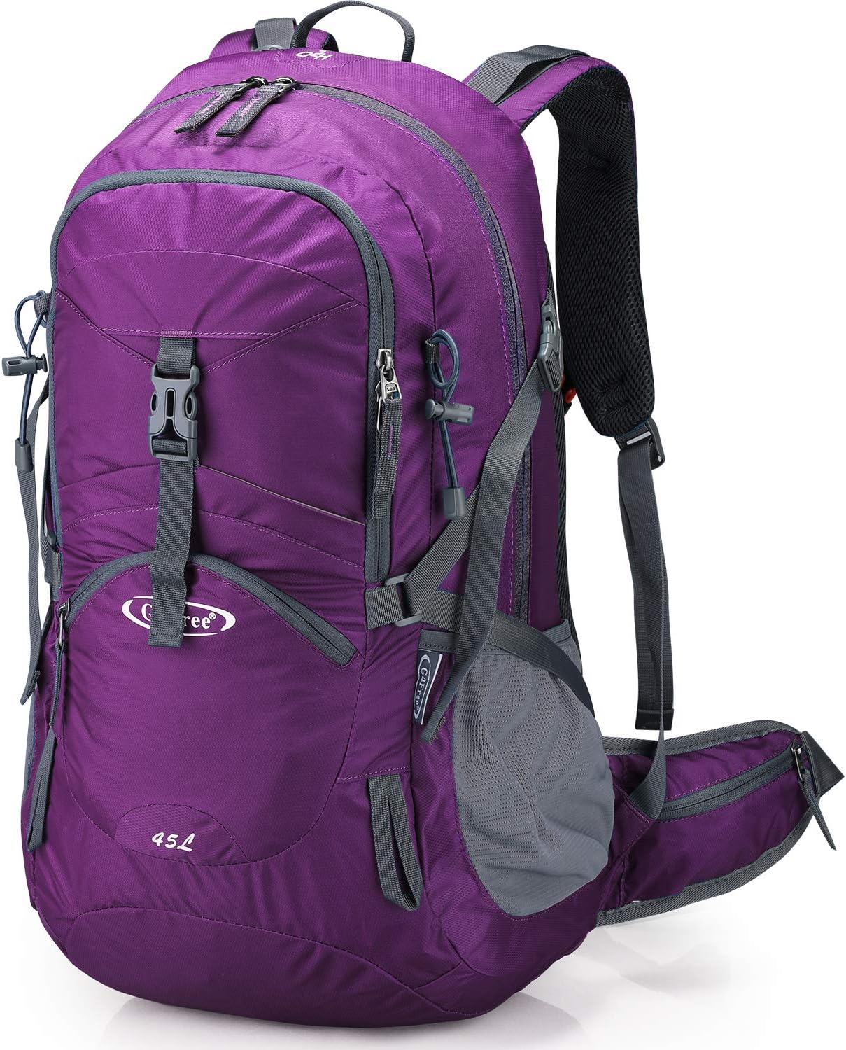 G4Free 45L Waterproof Hiking Backpack with Rain Cover Large Rucksack Travel Daypack for Outdoor Camping Mountaineering Trekking