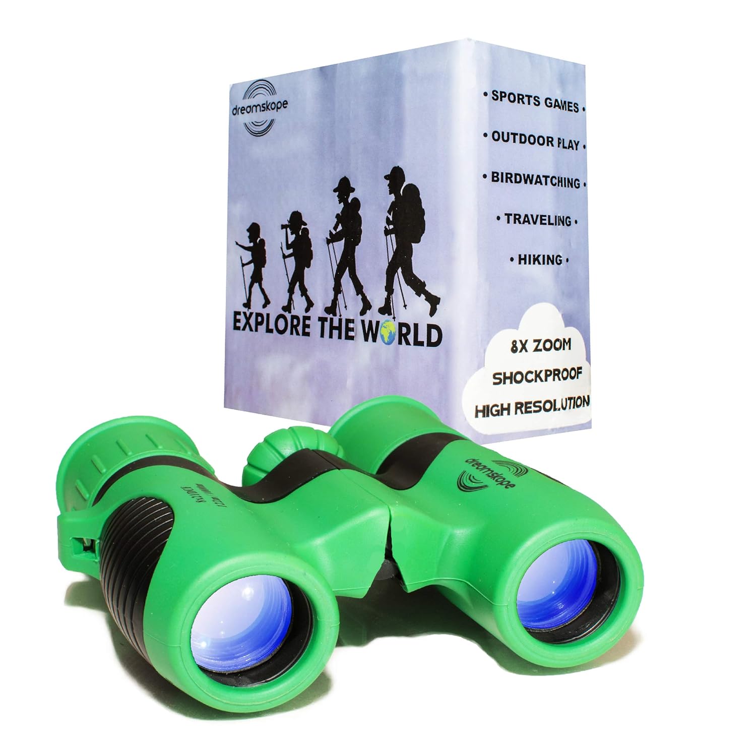 Childrens Binoculars for Bird Watching - High Resolution 8x21 - Drop Proof Binocular Set - Girls and Boys Age 3 to 10 - Birthday Present for Kids - Hunting, Camping, Hiking, Outside Play - Dreamskope