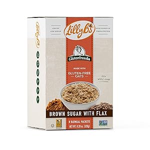 Lilly B's Gluten Free Instant Oatmeal, Brown Sugar with Flax, 8-packet Per Box (Pack of 8)