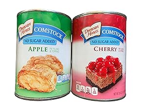 No Sugar Added Kosher Pie Filling and Topping Bundle: One 20 Ounce Can Each of Apple and Cherry