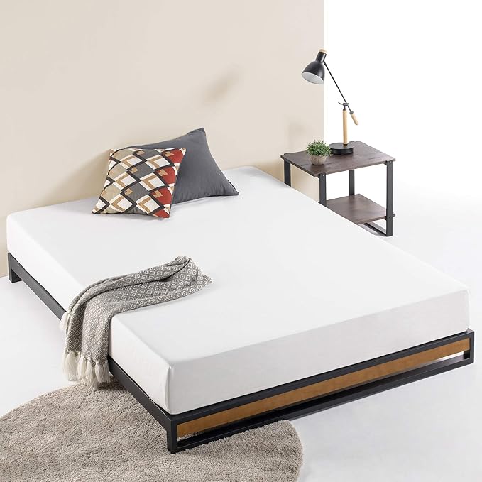 Amazon Com Zinus Good Design Award Winner Suzanne 6 Inch Metal And Wood Platforma Bed Frame No Box Spring Needed Wood Slat Suport Brown Twin Furniture Decor