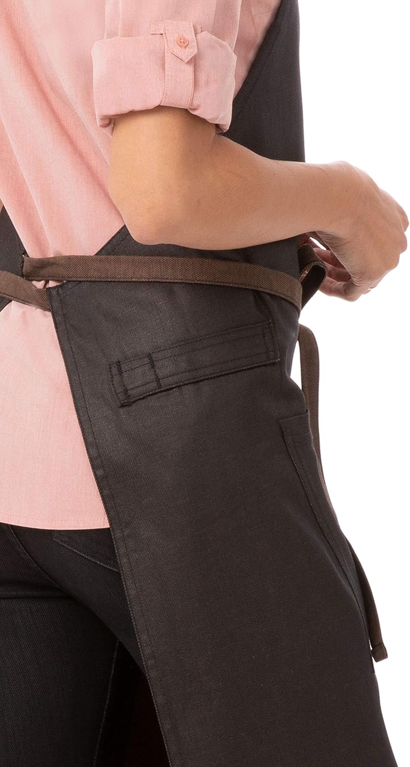 Chef Works Unisex Boulder Bib Apron, Brown/Black, One Size: Clothing