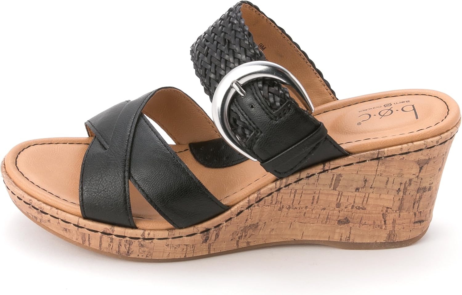 black wedge sandals size 3