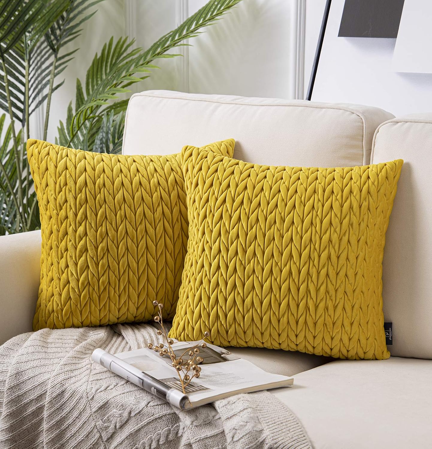 Phantoscope Juego de 2 fundas de cojín, decorativas, cuadradas, de