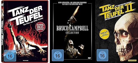 5er BRUCE CAMPBELL Collection - Tanz der Teufel 1 2 & 3 / Armee der Finsternis + Alien Apocalypse + Man With Screaming Brain 