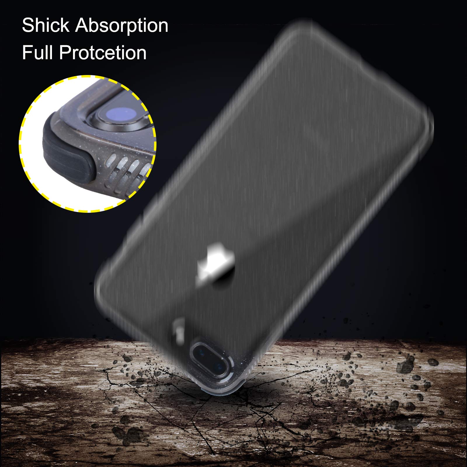 Voilamart iPhone 7 Plus Case, iPhone 8 Plus Case Bling Shiny Cute Pattern Design Sparkle Glitter Anti-Slick/Protective Case for iPhone 7/8 Plus 5.5 Inch, Black