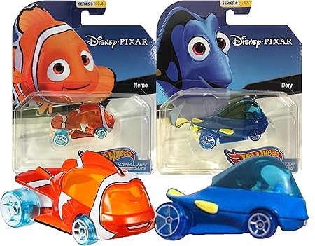 Amazon Hot Wheels ディズニー ピクサー キャラクター カーズ ファインディング ニモ ドリー 2パック バンドル ミニカー ダイキャストカー おもちゃ