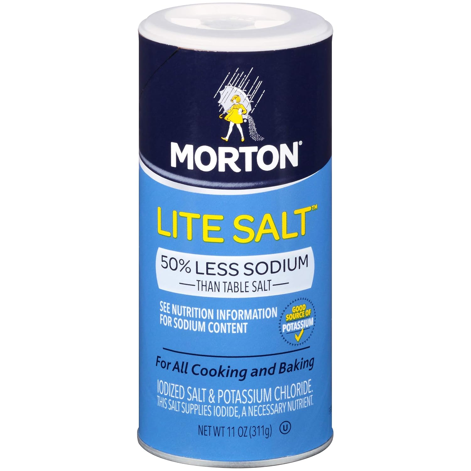 Morton Lite Salt, 11 Ounce Canister (Pack of 12) : Salt Substitutes : Grocery & Gourmet Food