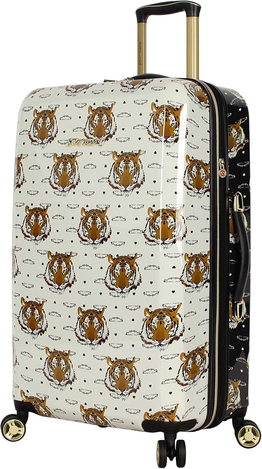 leopard print lightweight suitcase