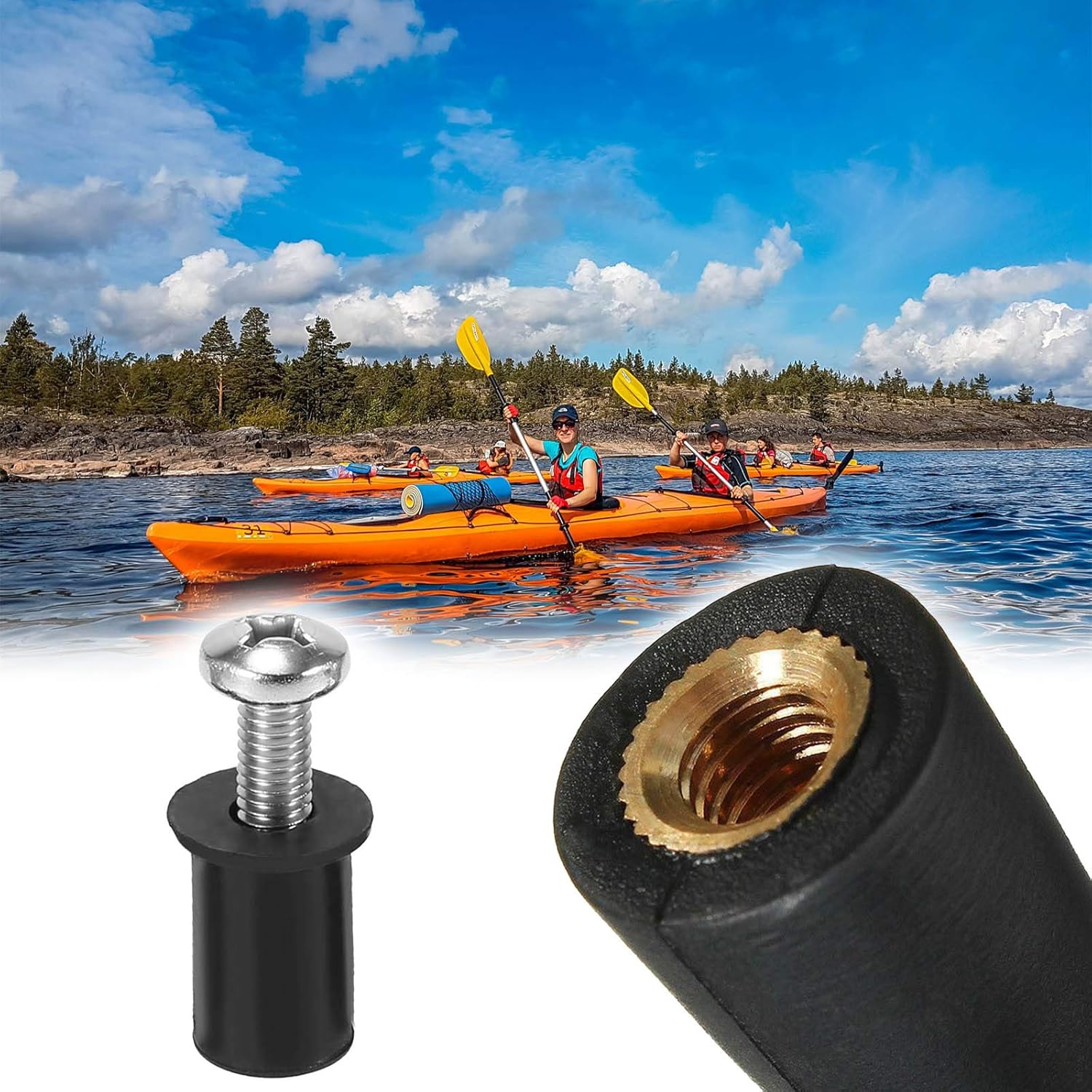 Kayak Pad Eye Kit Expanded Deck Loops Kit with 10 Tie Down Pad Eyes 4 J