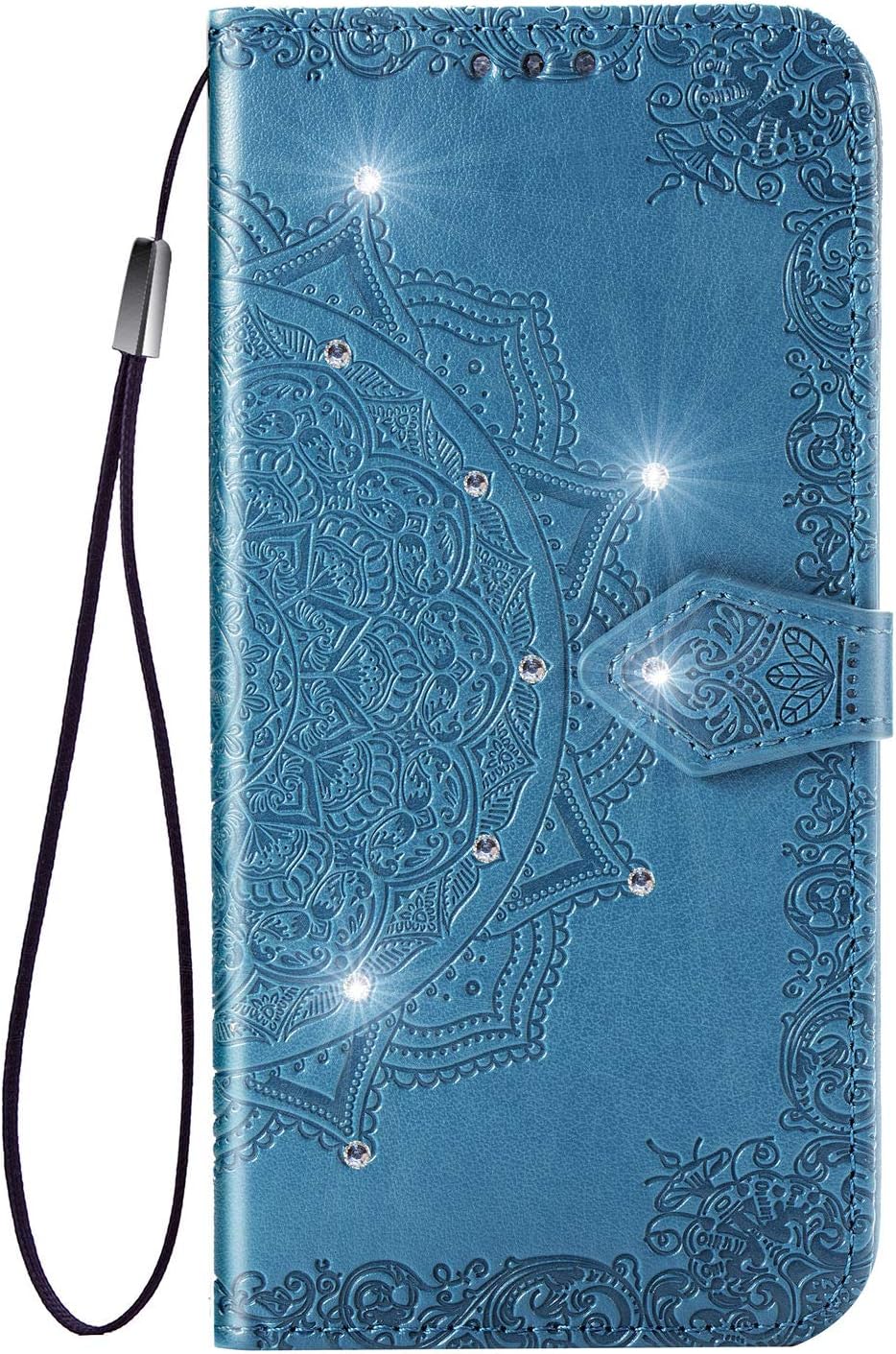 Lomogo Leather Wallet Case for OPPO F5 / A73 with Stand Feature Card Holder Magnetic Closure, Shockproof Flip Case Cover for OPPO F5 Youth - LOSDA051315 Blue
