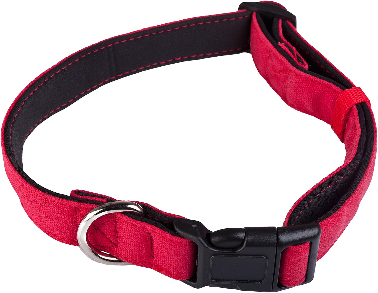 Dog Collars Collars For Large Dogs (Red) Tough Cotton Finish Neoprene Lined Easy On Dogs Dog Collars Collars For Large Dogs (Red) Tough Cotton Finish Neoprene Lined Easy On Dogs