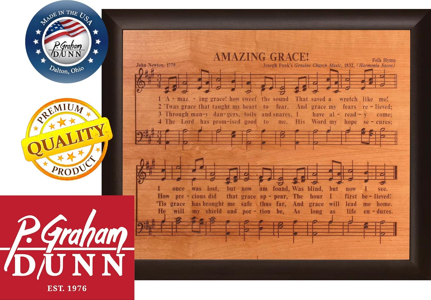 Carved Wood Wall Sheet Dunn P. Music Grace Mounted x 36 Twotone Graham 28 Plaque Amazing
