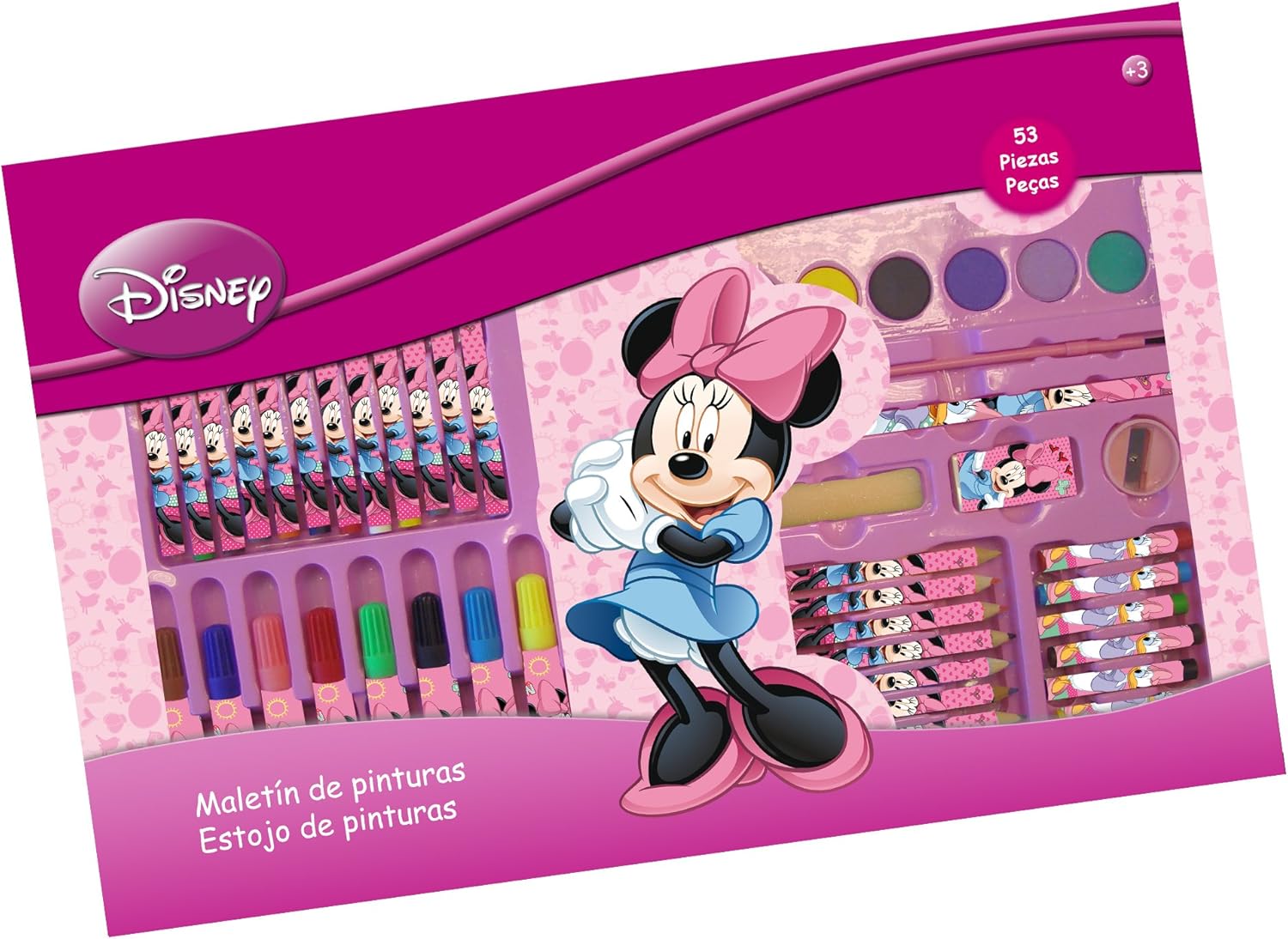 Color Baby Minnie Mouse Mallette A Peinture Ouverte En Boite 53 Pieces As4555 Multicolore Amazon Fr Fournitures De Bureau