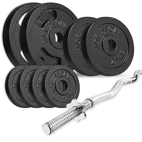 Hop-Sport Guss Hantelset Curlstange SZ-Stange Curl Hantel Set 27kg 47kg oder 67kg