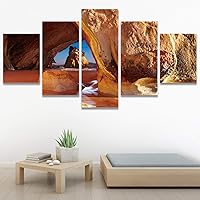 SIGNWIN 5 Panel Canvas Wall Art Modern Art Landscape Modern Multicolor Photography Relax/Calm Rocky for Home Decorations Ready to Hang - 60