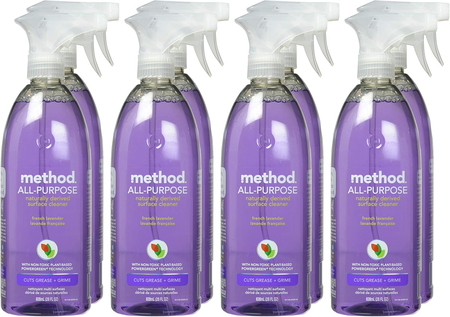 Method All-Purpose Cleaner Spray, Plant-Based and Biodegradable Formula Perfect for Most Counters, Tiles, Stone, and More, French Lavender Scent, 828 ml Spray Bottles, 8 Pack, Packaging May Vary: Health & Personal Care