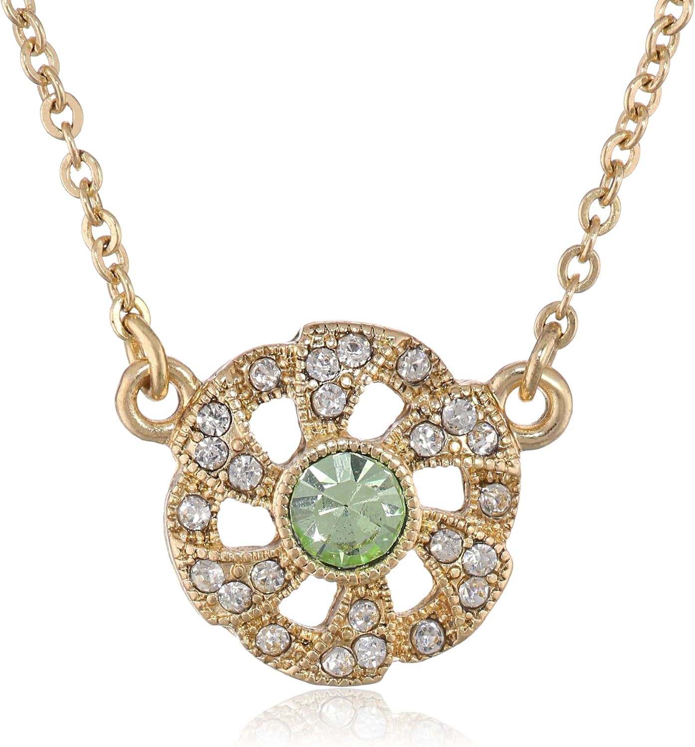 Amazon Com Downton Abbey Carded Gold Tone Spring Green Crystal Adjustable Pendant Necklace 16 Jewelry