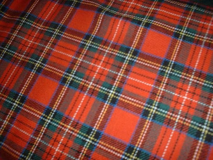 Royal Stewart – 100% Gebürstete Baumwolle Weich Tartan Stoff – 150 cm (149,9 cm) breit, Meterware,