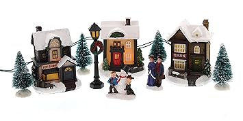 Light up village scene Festive Christmas Xmas Traditional LED Light Up Village Scene: Amazon