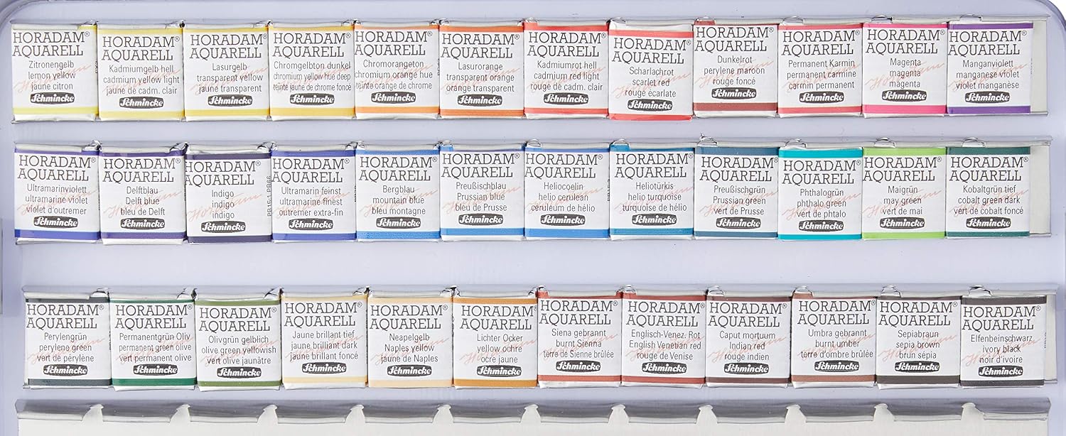 Schmincke, HORADAM AQUARELL paint box with 36 finest watercolours, 74436097, metal box, painting set, watercolours - Image 5
