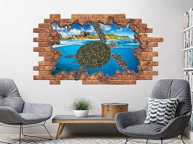 Amazon Com Turtle Wall Decals Sea Ocean Tortoiseshell Wall