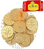 Foiled UK milk chocolate coins in net - TRIPLE PACK 3 x 100g