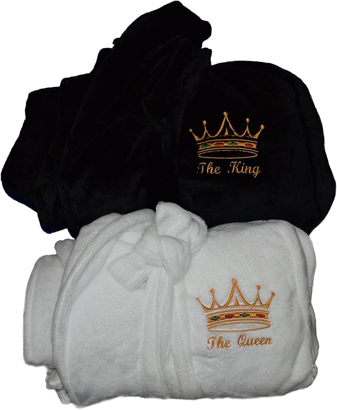 King Queen Robe Customizable Set 2 Robes Bride And Groom Wedding