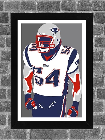 Amazon Com New England Patriots Tedy Bruschi Portrait Sports Print Art 11x17 Sports Outdoors