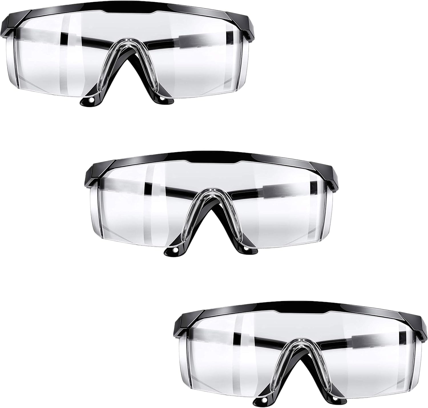 3 Pack Premium Quality Stylish Safety Glasses with Side Shields Ultra