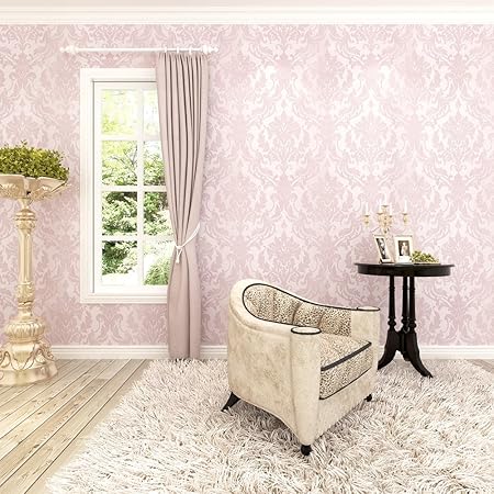 Hanmero Carta Da Parati Damascata Stile Barocco Rosa Per Camera Per Bambini Sala Tv 10m053m