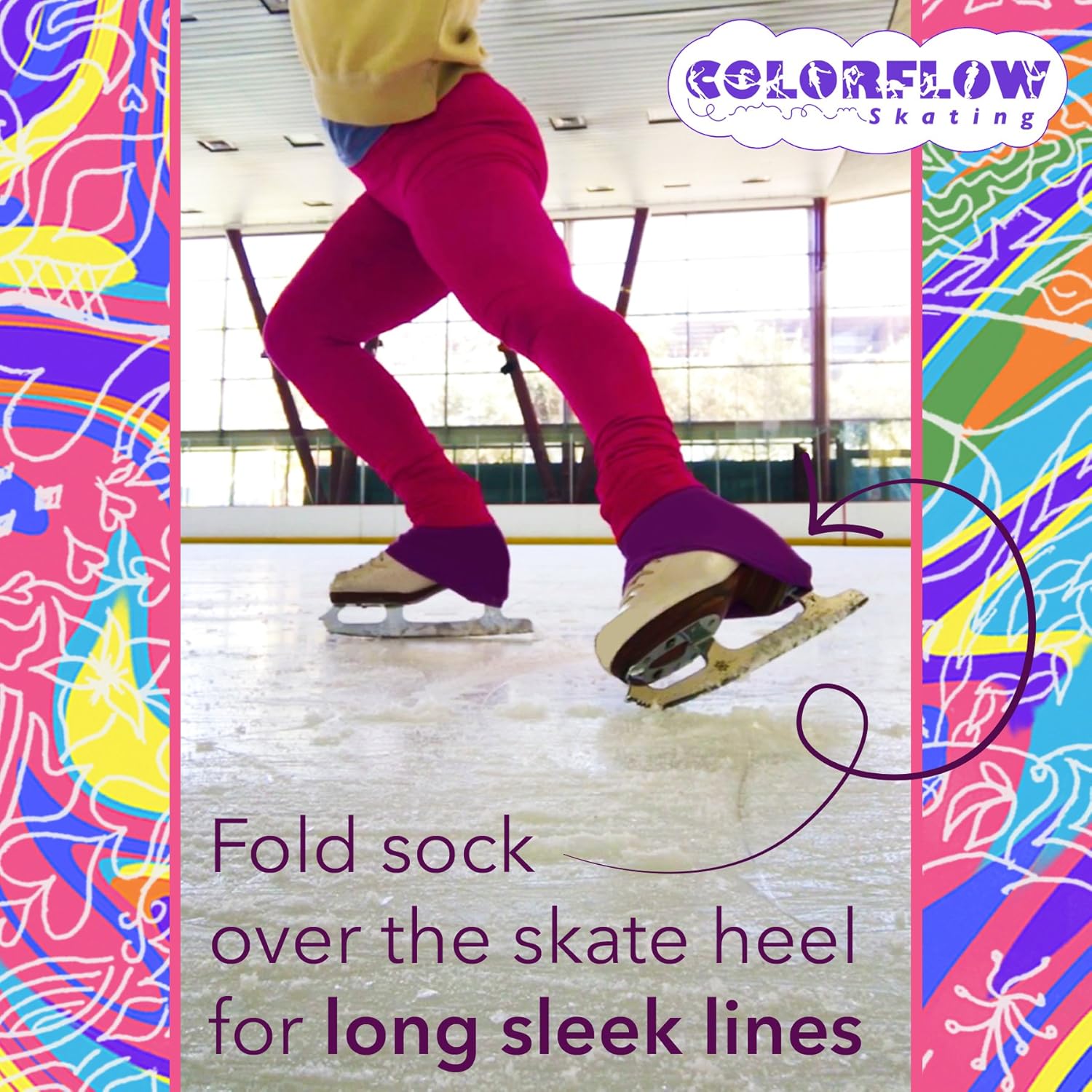 ColorFlow Skating Microfiber Knee High Skating Tights (Orange Slice): Clothing