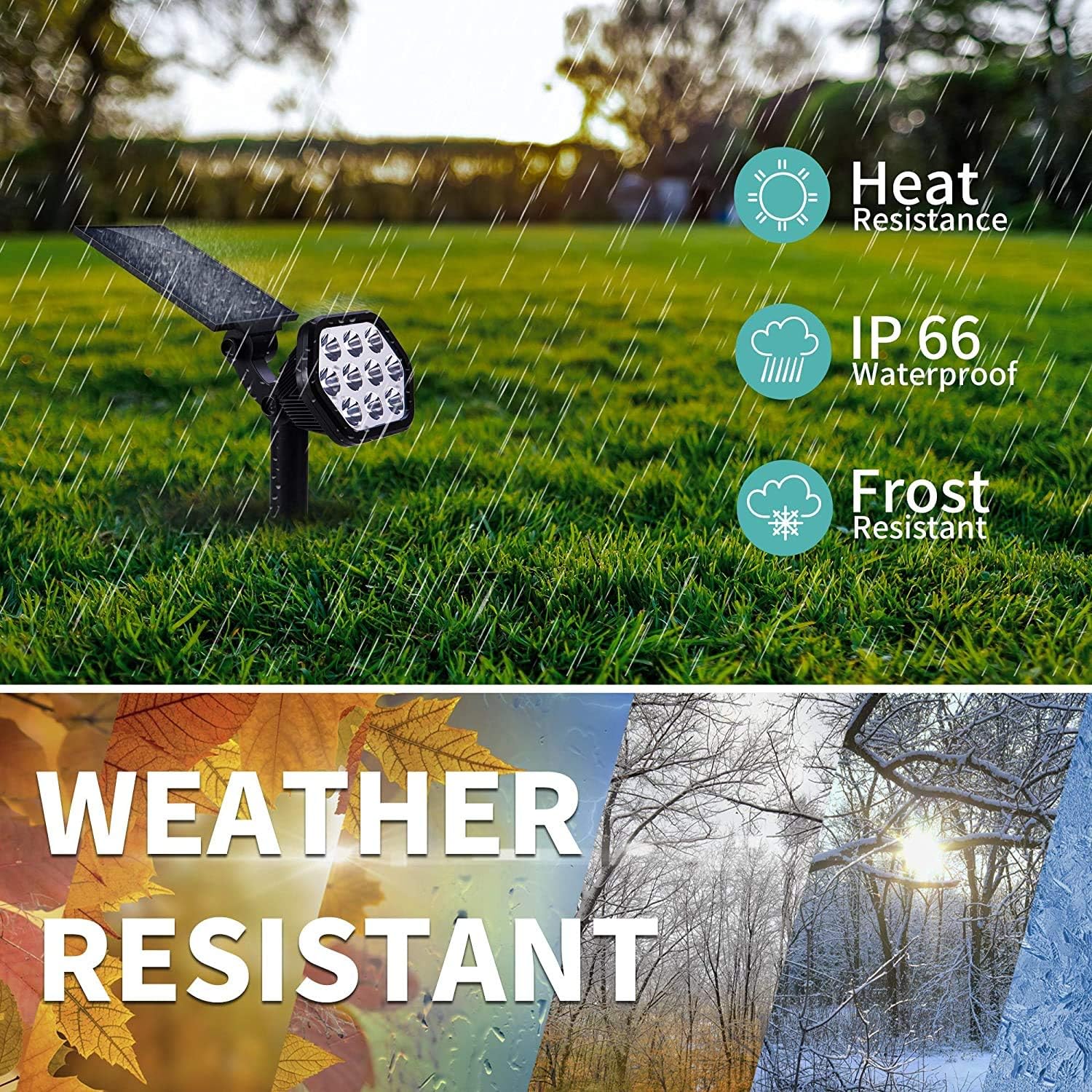 Nekteck Solar Lights Outdoor, 10 LED Landscape Spotlights Solar Powered Wall Lights 2-in-1 Wireless Adjustable Security Decoration Lighting for Yard Garden Walkway Porch Pool Driveway (4 Pack, White) : Garden & Outdoor