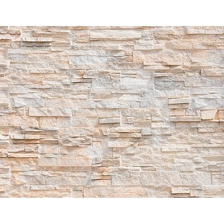 Fototapete Steinwand 3D Effekt 396 x 280 cm Vlies Wand Tapete Wohnzimmer Schlafzimmer Büro Flur Dekoration Wandbilder XXL Mod