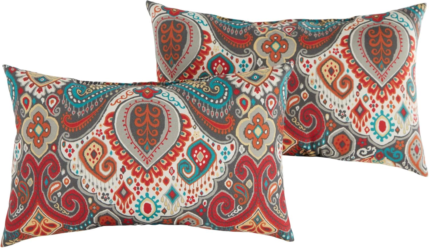 Greendale Home Fashions Set of 2 Outdoor 19x12-inch Rectangle Throw Pillows, Painted Desert