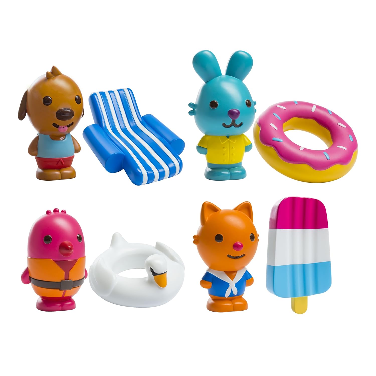 Sago Mini Bath Toys Pool Party Collection Pack 8 Pieces (b073zmp79y