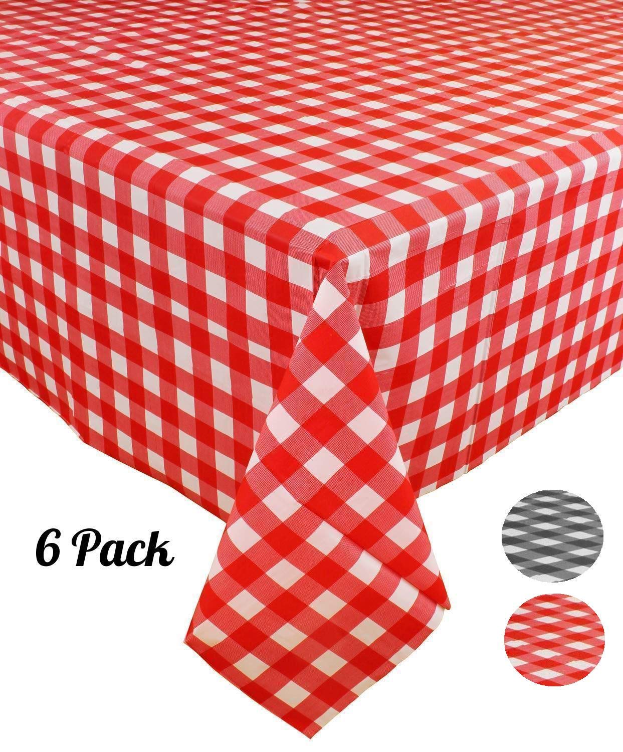 Best plastic red striped table cloth