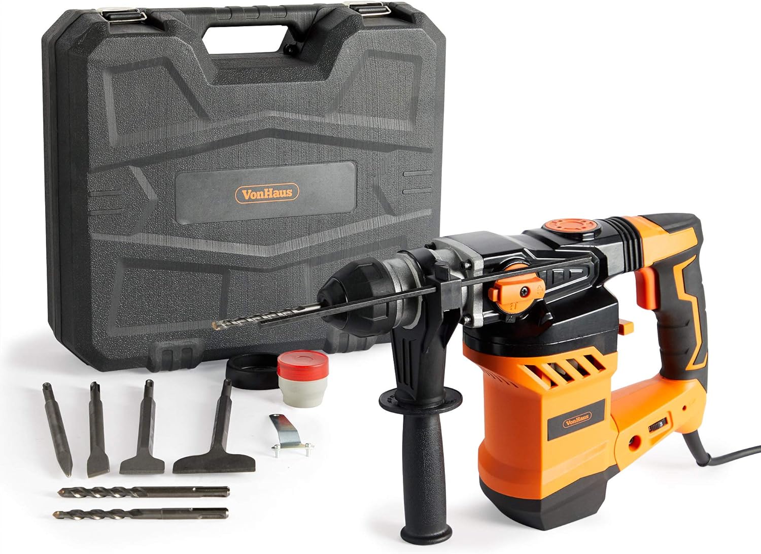 VonHaus Rotary Hammer Drill 1500W SDS Hammer Impact Drill for