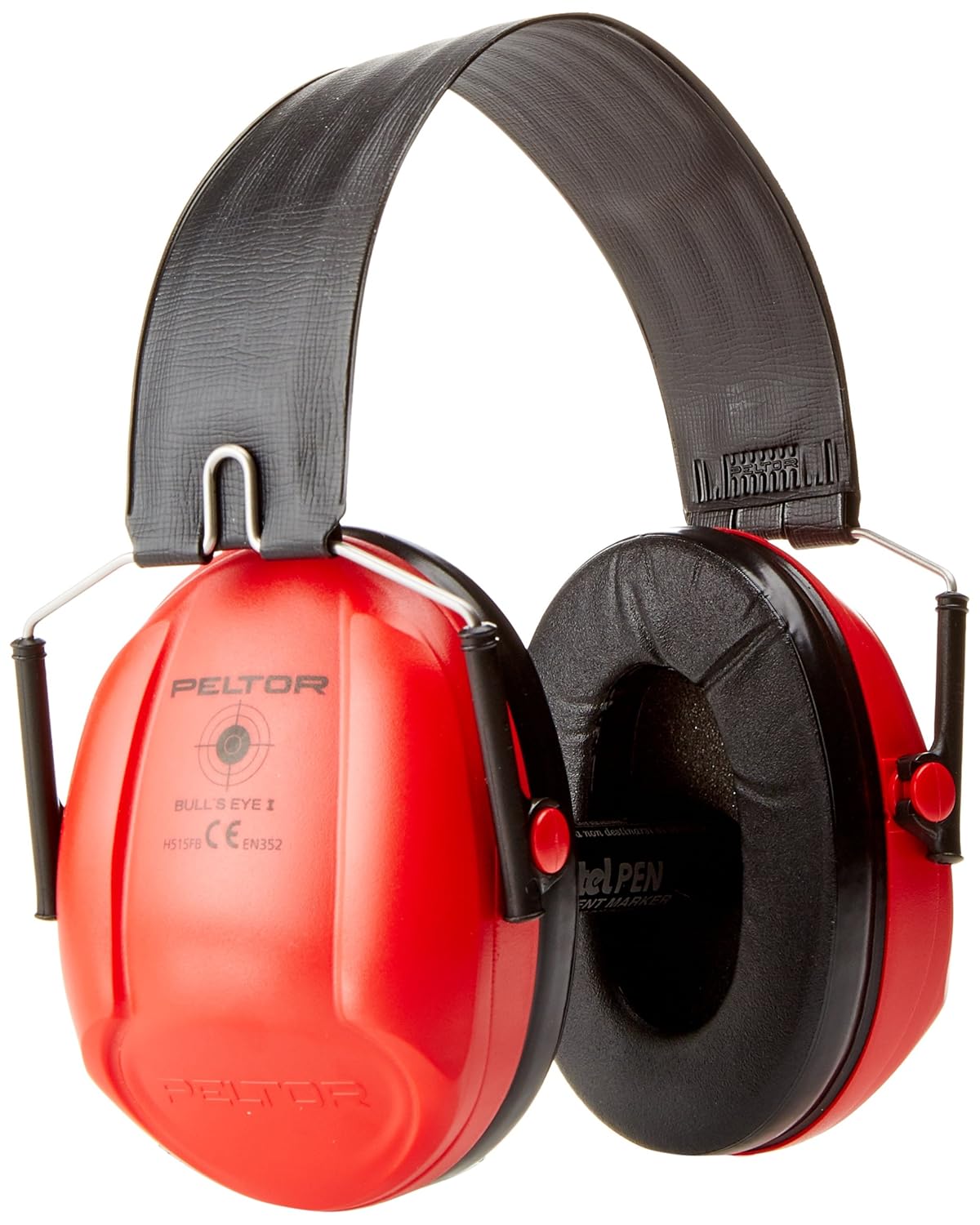 3M PELTOR Bull’s Eye I Earmuffs, 27 dB, Red, Foldable, H515FB516RD