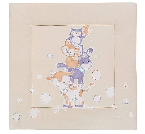 Alvi Krabbeldecke 100x100 cm Exclusiv/gepolsterte Babydecke, Laufstalleinlage 100x100cm / ideal als Spieldecke, Krabbeldecke 