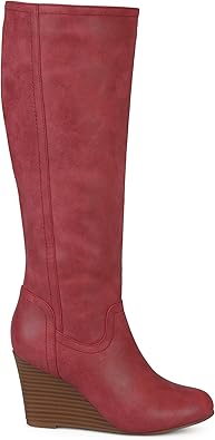 wide calf wedge heel boots