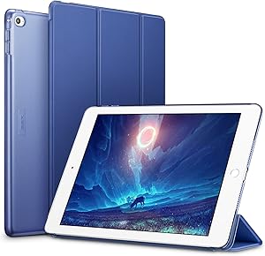 ESR Yippee Smart Case for The iPad Air 2, Smart Case Cover [Synthetic Leather] Translucent Frosted Back Magnetic Cover with Auto Sleep/Wake Function [Light Weight] (Navy Blue)