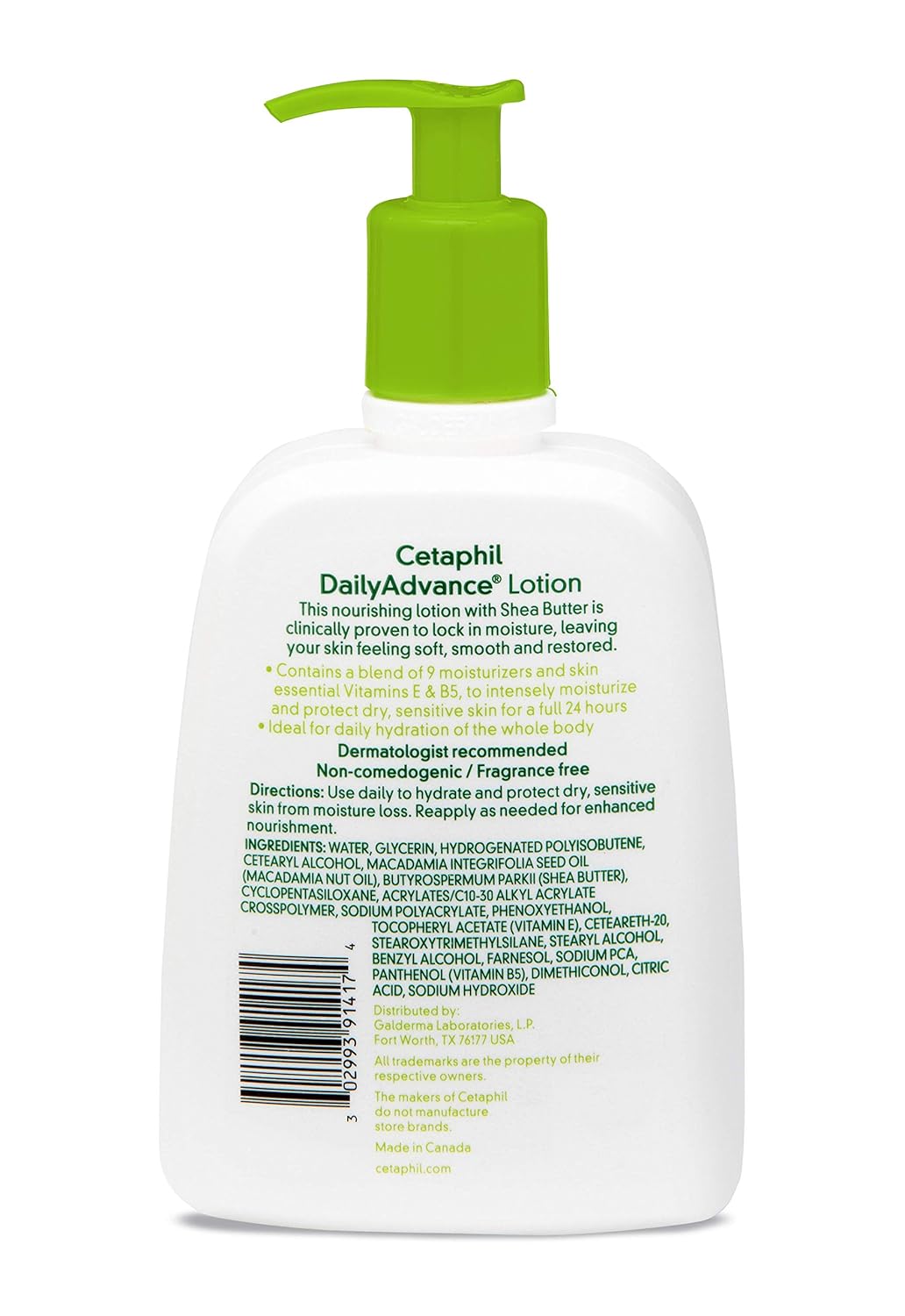 Cetaphil Daily Advance Ultra Hydrating Lotion For Dry/sensitive Skin, Fragrance Free, 16 Fl Oz (Pack of 2) : Beauty
